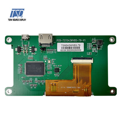 พอร์ต USB IPS TFT LCD จอแสดงผล HDMI 4.3 นิ้วความละเอียด 800x480