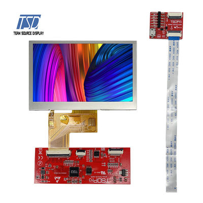 Transmissive TN 4.3 นิ้ว UART LCD Module 480x272 ความละเอียด ST7282 IC 500nits