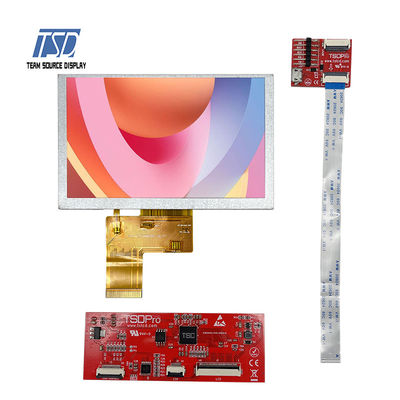 500nits สี TFT UART จอแสดงผล LCD 5 นิ้ว 800x480 ความละเอียด ST7262 IC