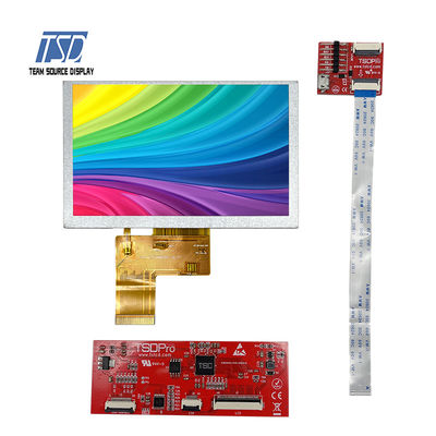 500nits สี TFT UART จอแสดงผล LCD 5 นิ้ว 800x480 ความละเอียด ST7262 IC